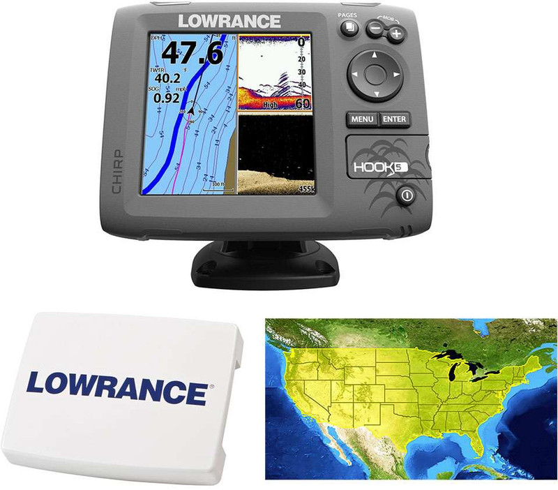 Lowrance HOOK-5 Fishfinder/Chartplotter Combos - TackleDirect