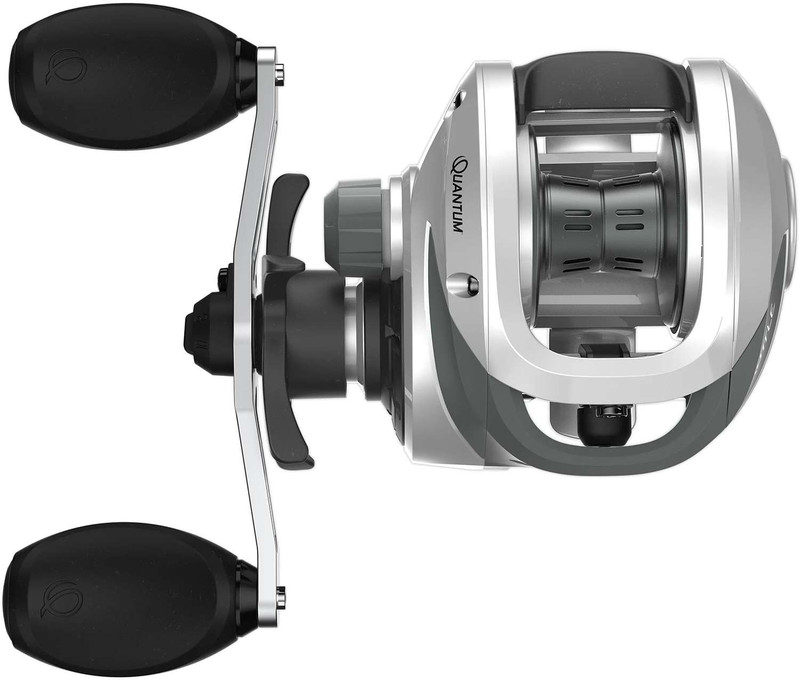  Quantum Throttle Baitcast Fishing Reel, Size 100 Reel, Right-Hand  Retrieve, Lightweight Graphite Frame and Side Covers, Continuous  Anti-Reverse Clutch, 7.3:1 Gear Ratio, Silver/Black : Sports & Outdoors