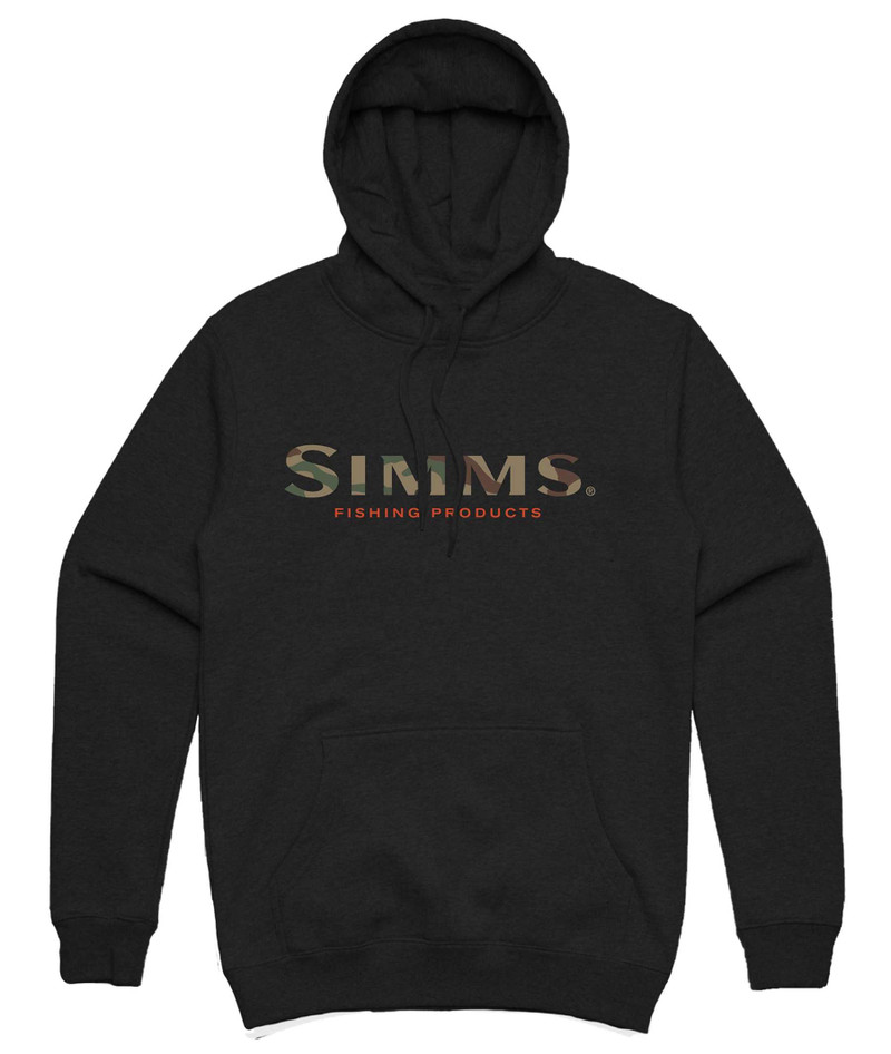 Simms Logo Hoody - Black - Large - TackleDirect