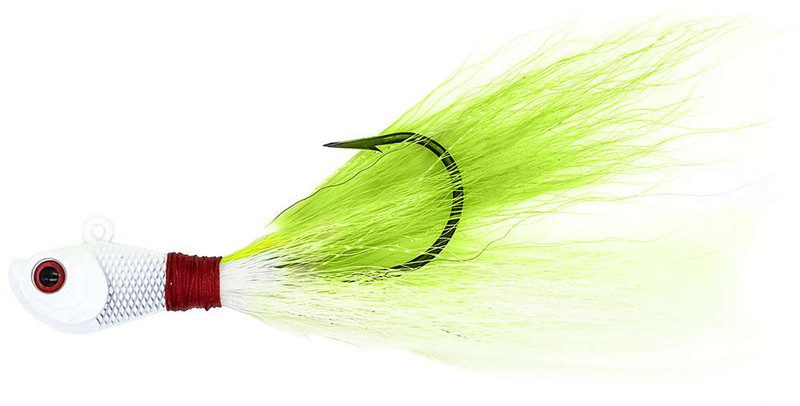 Intent Tackle Pro Series Bucktail - 3oz - White/Chart - TackleDirect