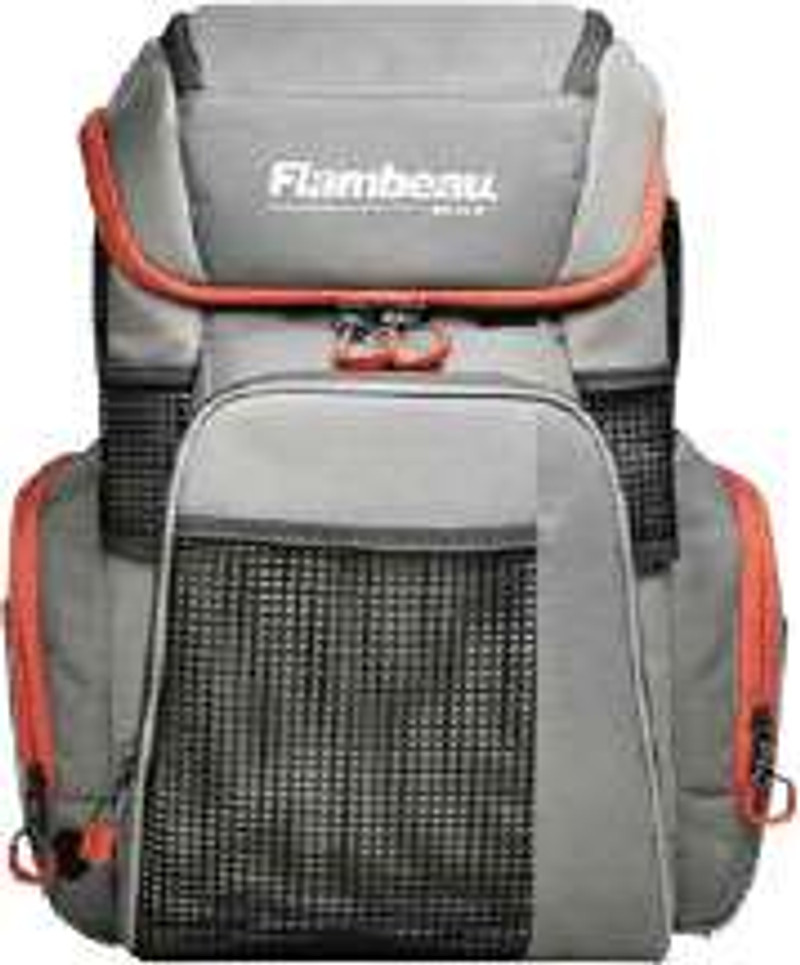 Evolution Outdoor Flambeau Pro-Angler Backpack Grey/Red - TackleDirect