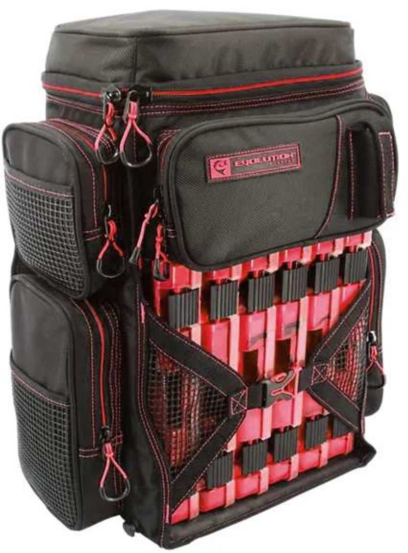  Evolution Outdoors FL30005: 4007 Pro-Angler Zerust Tackle Bag  (Grey/Red) - Includes 3 Trays : Sports & Outdoors