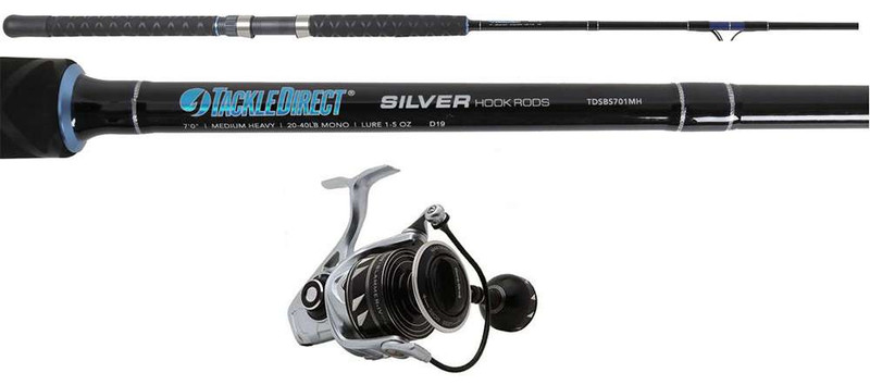 TackleDirect Silver Hook/Penn Squall Baitcasting Combo - TackleDirect