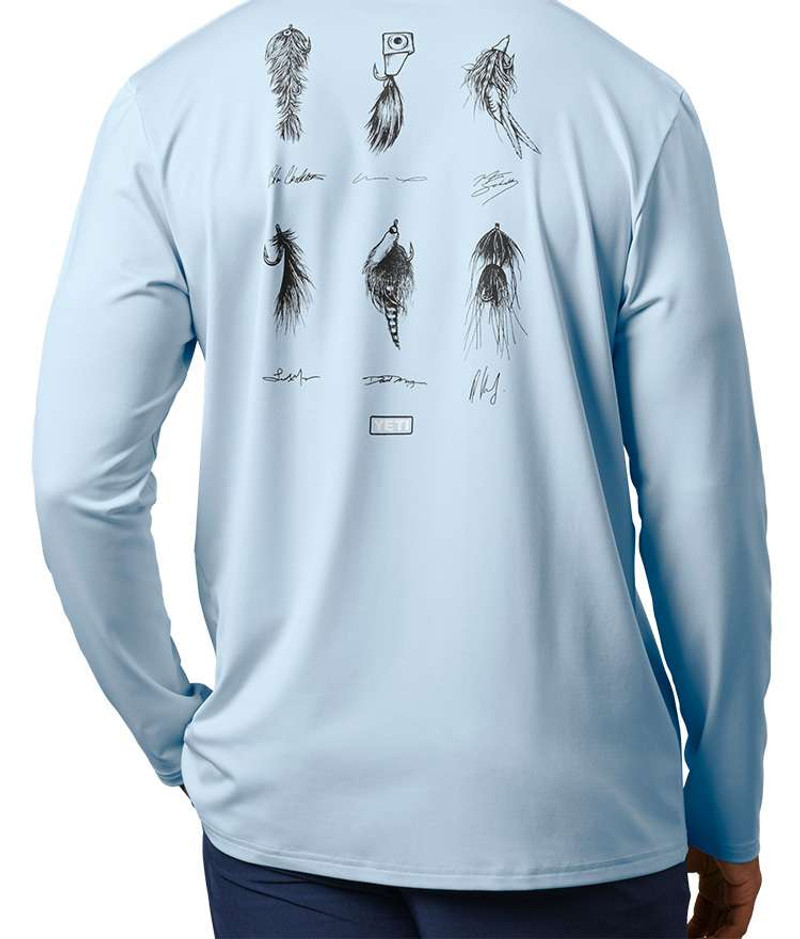 YETI Ambassador Flies Long Sleeve Sunshirt Light Blue TackleDirect
