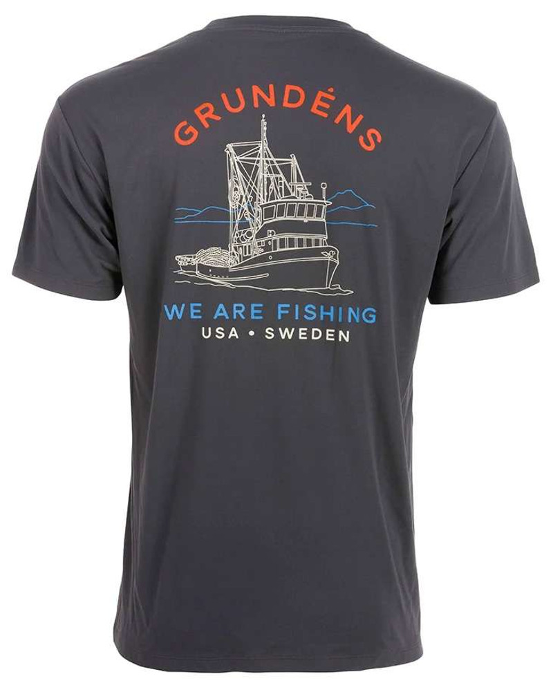 Grundens Mens Linear Wave Short Sleeve Tech Tee - 730263, T-Shirts