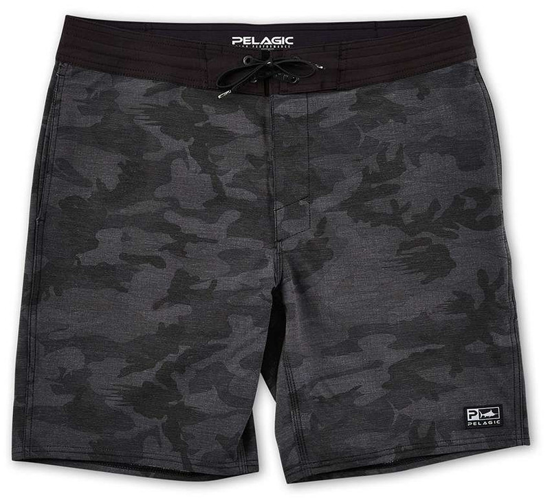 Pelagic Deep Drop Fish Camo Fishing Shorts - Black - 30 - TackleDirect