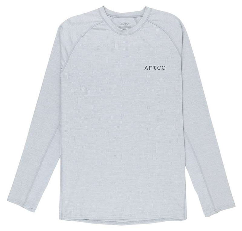 Women's AFTCO Ocean Bound Long Sleeve T-Shirt Small Niagra Mist Heather