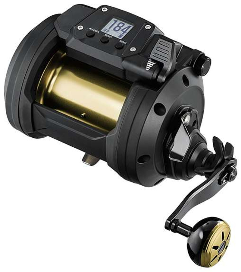 Metal Fishing Reel, Black Trolling Reels Trolling Saltwater Salt Water Reel  Fishing Reel with Line Counter for Sea Fishing'$