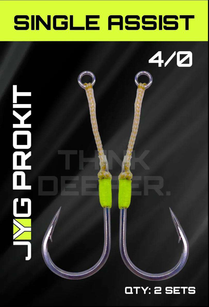 Feathered Single Assist Hooks – Johnny Jigs