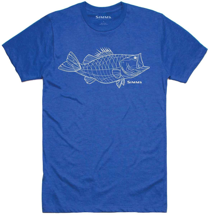 Simms Bass Line T-Shirt - Black - Large - TackleDirect