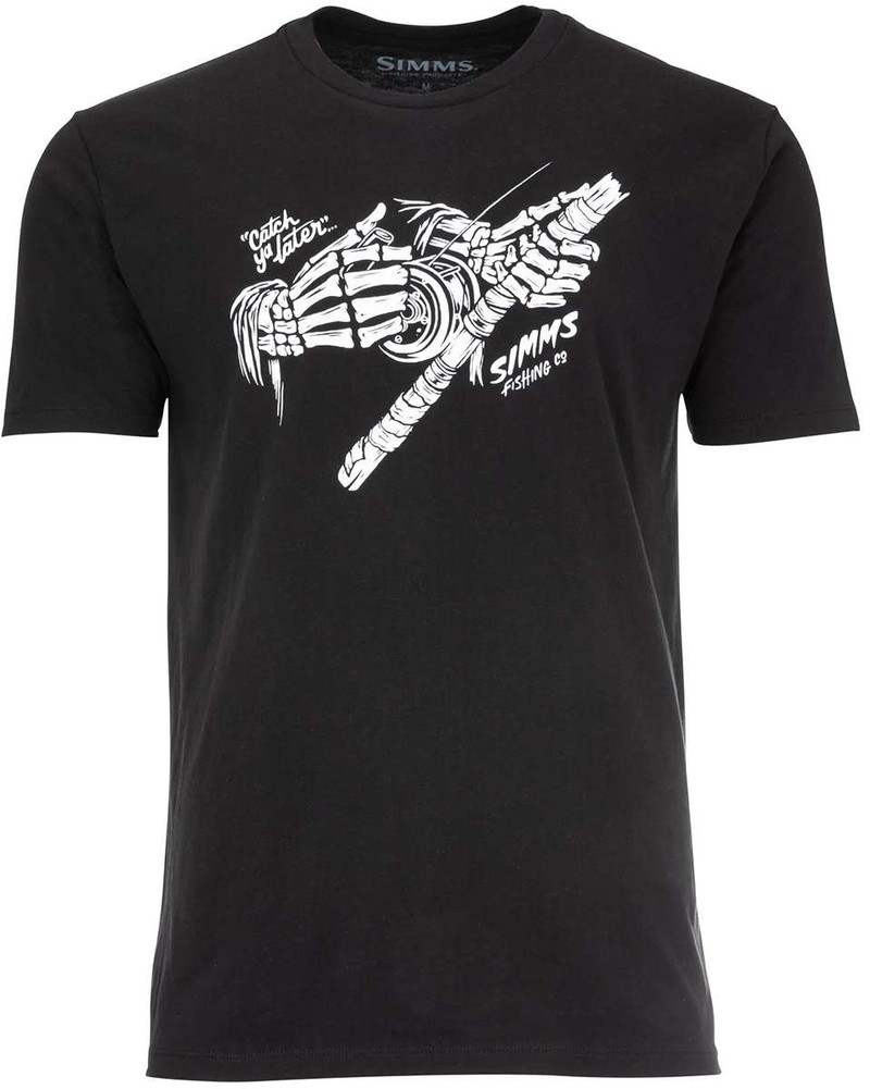 Simms Grim Reeler T-Shirt Black - Fishax