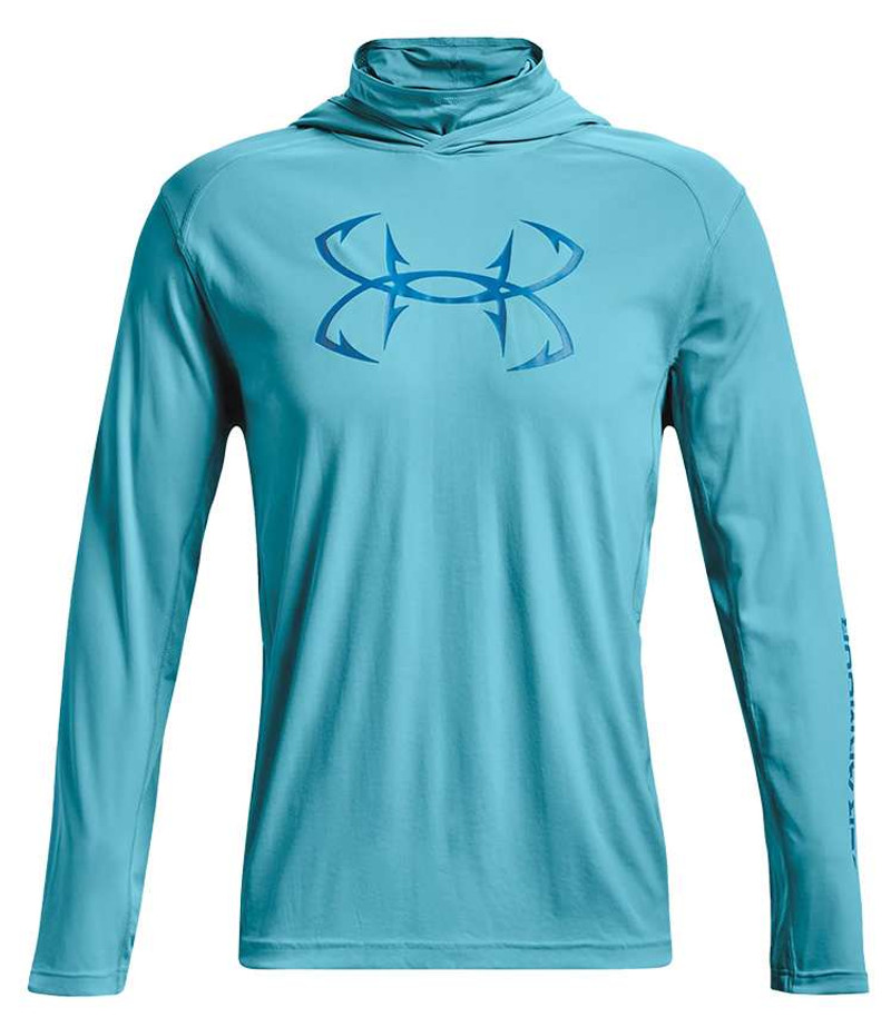 UNDER ARMOUR Men's Iso-Chill Hook Gaiter Hoodie NWT Fresco Blue / Cruise  LARGE