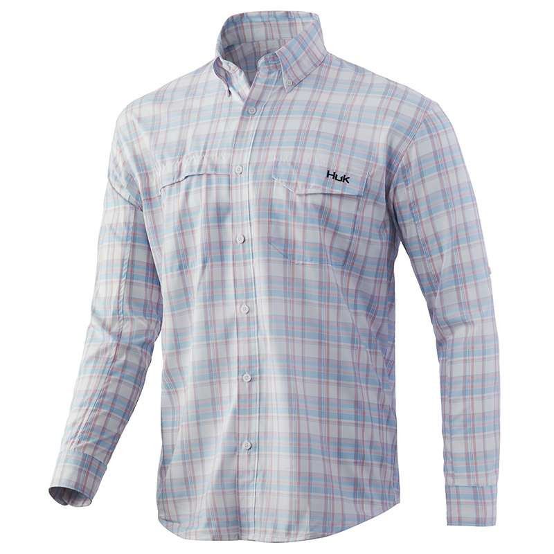 Huk Tide Point Plaid Long Sleeve Shirts - TackleDirect