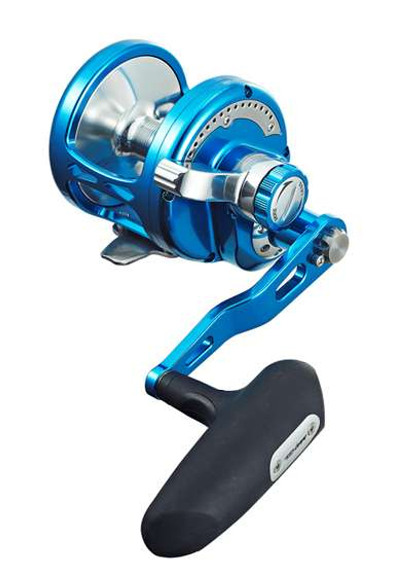 Maxel Ocean Max 1 Speed Lever Drag Reel Blue/Silver - TackleDirect