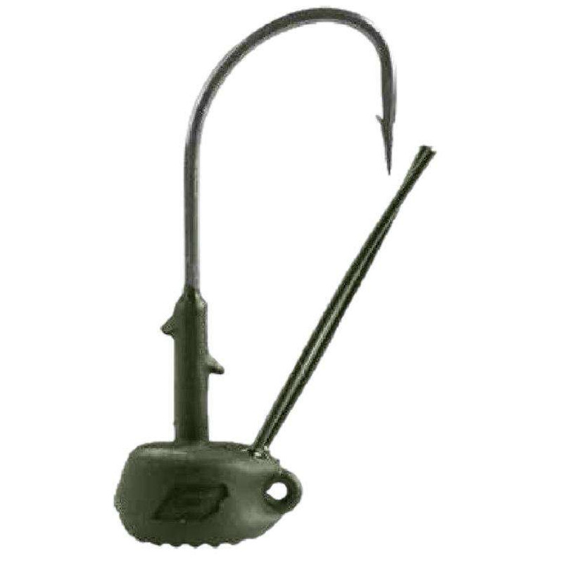 Owner Ultrahead Block Head Weedless Jig Head - 1/0 Hook, 1/16 Oz, Green Pumpkin (4-Pack) - View #2
