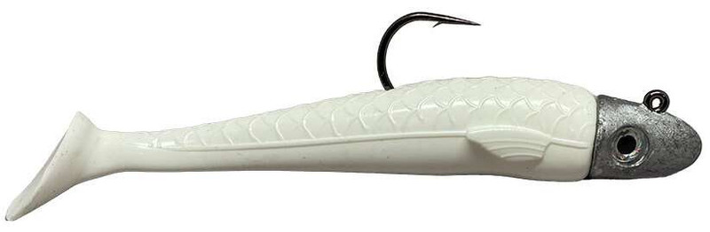 RonZ Z-Fin Original Series Rigged Paddletail - 6in - 3.5oz - Bone White