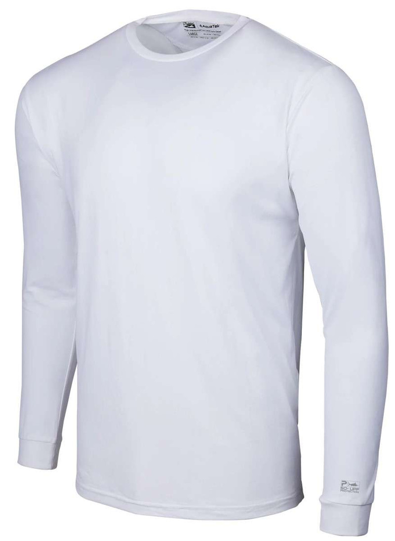 Pelagic Aquatek Solid Fishing Shirt - White - Small - TackleDirect