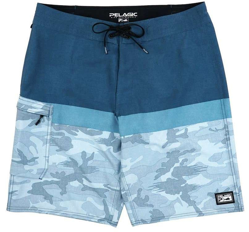 Pelagic Blue Water Fishing Shorts - Fish Camo Slt - 30 - TackleDirect