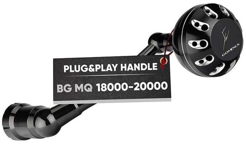 Gomexus Plug&Play Aluminum Power Handle for Daiwa BG MQ Spinning Reel, Black Silver Handle / BG MQ 8000-14000
