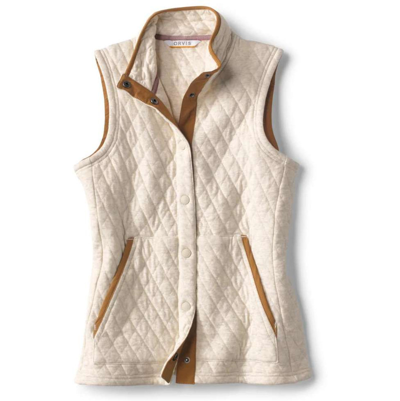 Orvis Outdoor Quilted Vest - Oatmeal - Small - TackleDirect