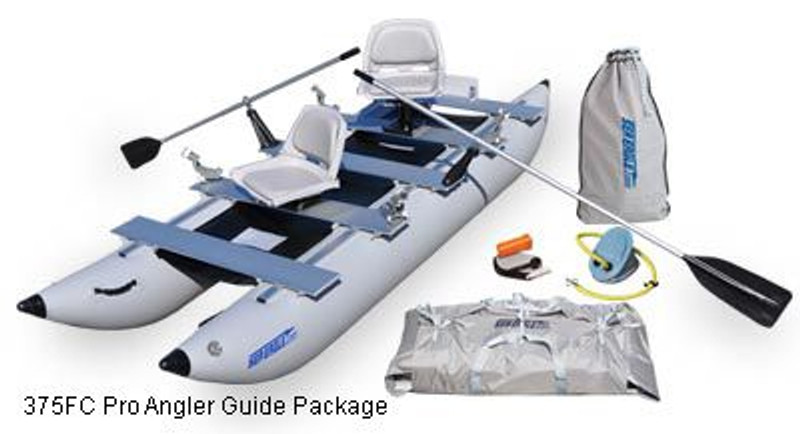 Sea Eagle FoldCat Pro Angler Guide Inflatable Fishing Boat Package