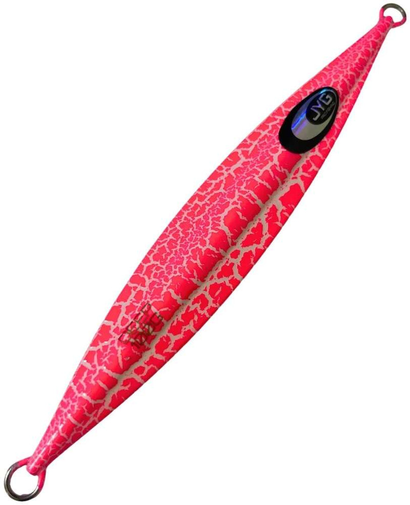 JYG PRO Fishing Deep Slow Pitch Jig - 300g - Pink Crackle - TackleDirect