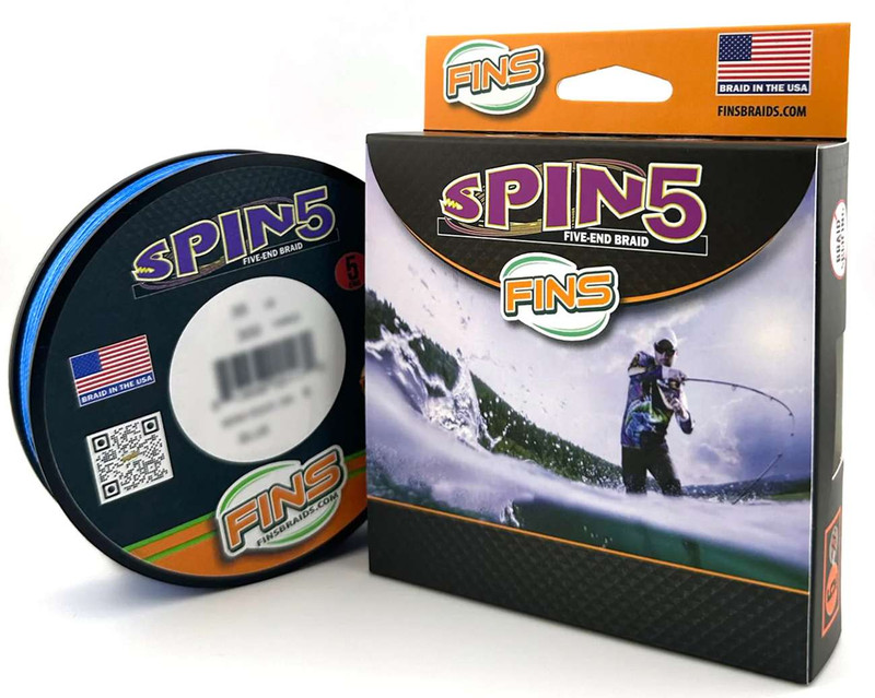 FINS Spin5 Braided Line - Blue - TackleDirect