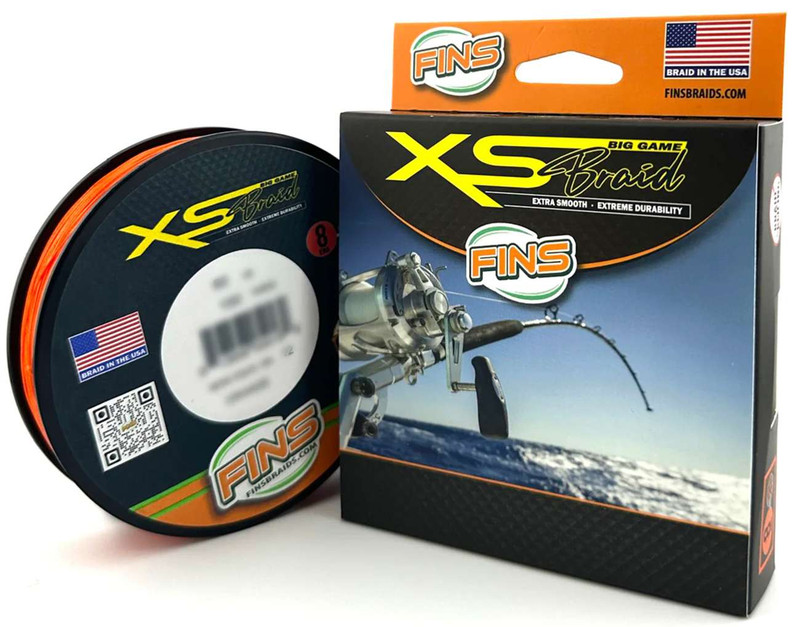 FINS XS Big Game Braided Line - Orange - 130lb - 4000yd - TackleDirect