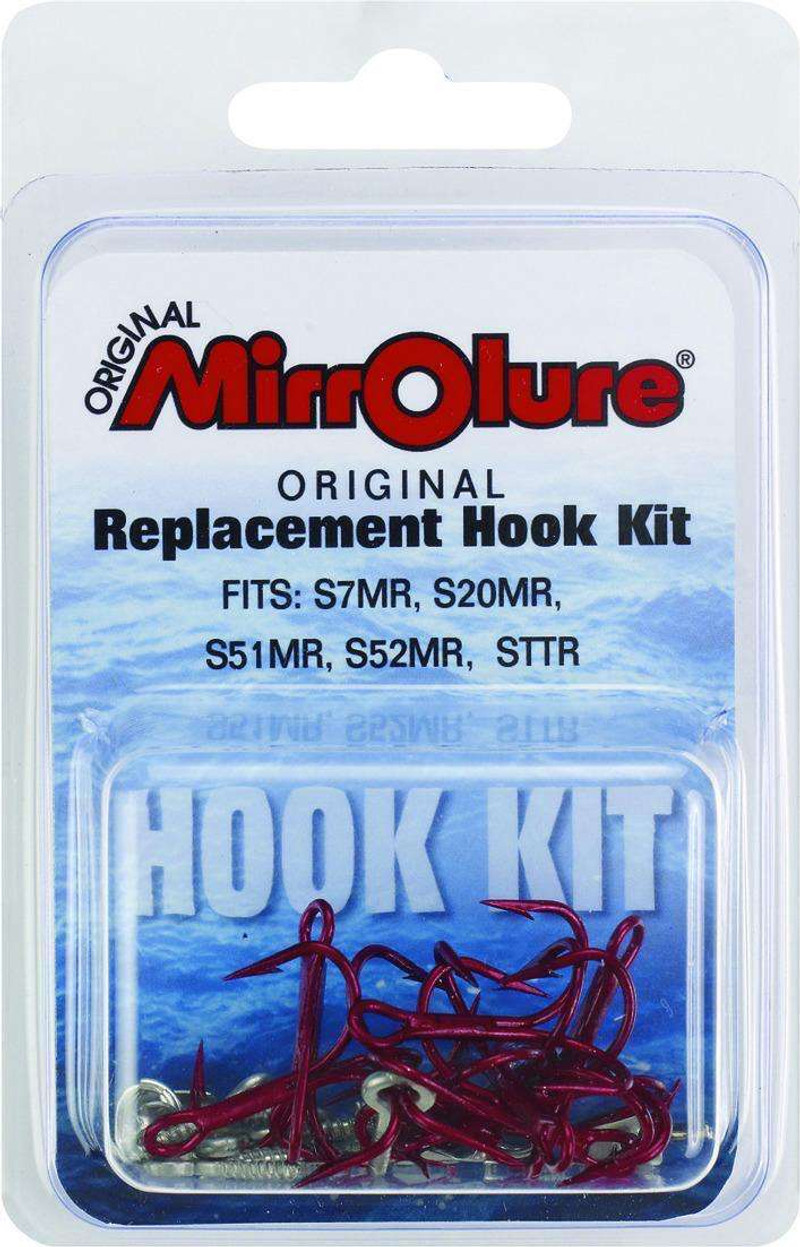 Mirrolure Replacement Fishing Fish Hook Kit Size 2 Barbed Treble