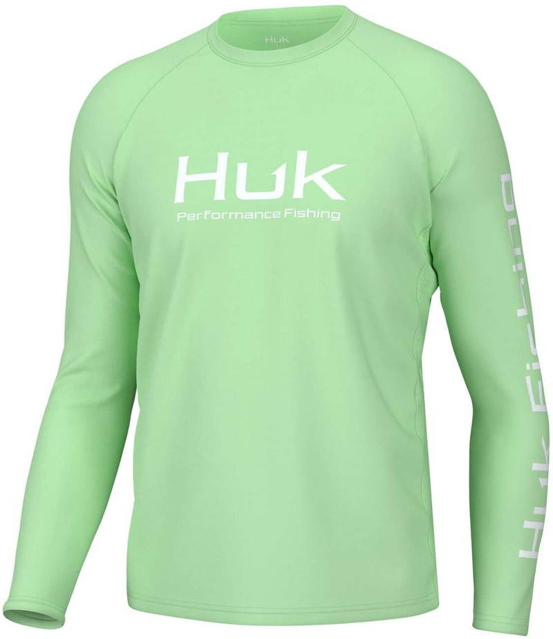 Huk Men's Icon Crew Long Sleeve Fishing Shirt - Patina - X-Large