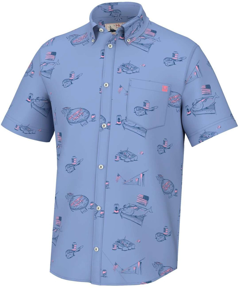 Huk Americookin Kona SS Shirt - Qt Harb - XX-Large - TackleDirect