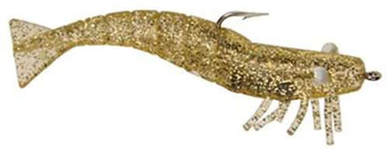 DOA Shrimp Select 1/2oz 4in 3 Pack 313 Clear/Gold Glitter