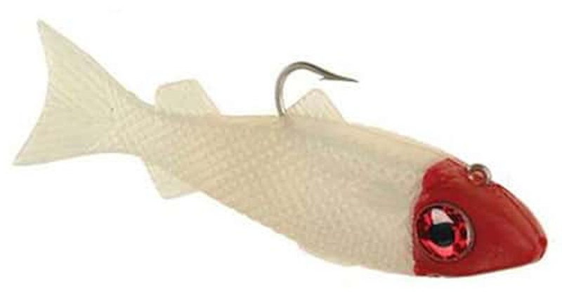 DOA Swimming Mullet Red Eye 310 Pearl/Red Head