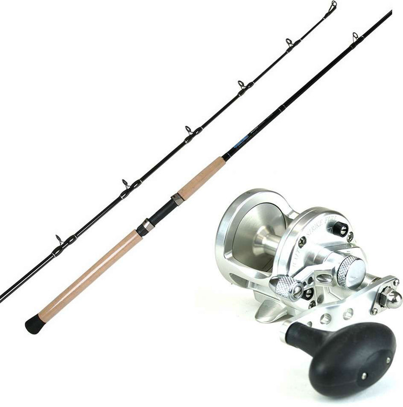 Avet SX 5.3 RH 1 Speed Reel TackleDirect TDSSC701MHT Silver Hook Rod Combo Silver