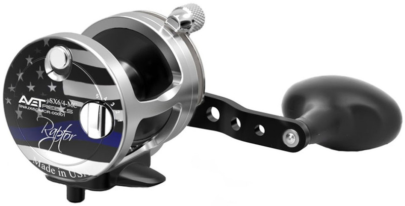 Avet SX 6 4 MC Raptor 2 Speed Lever Drag Casting Reel First Responders Blue Line