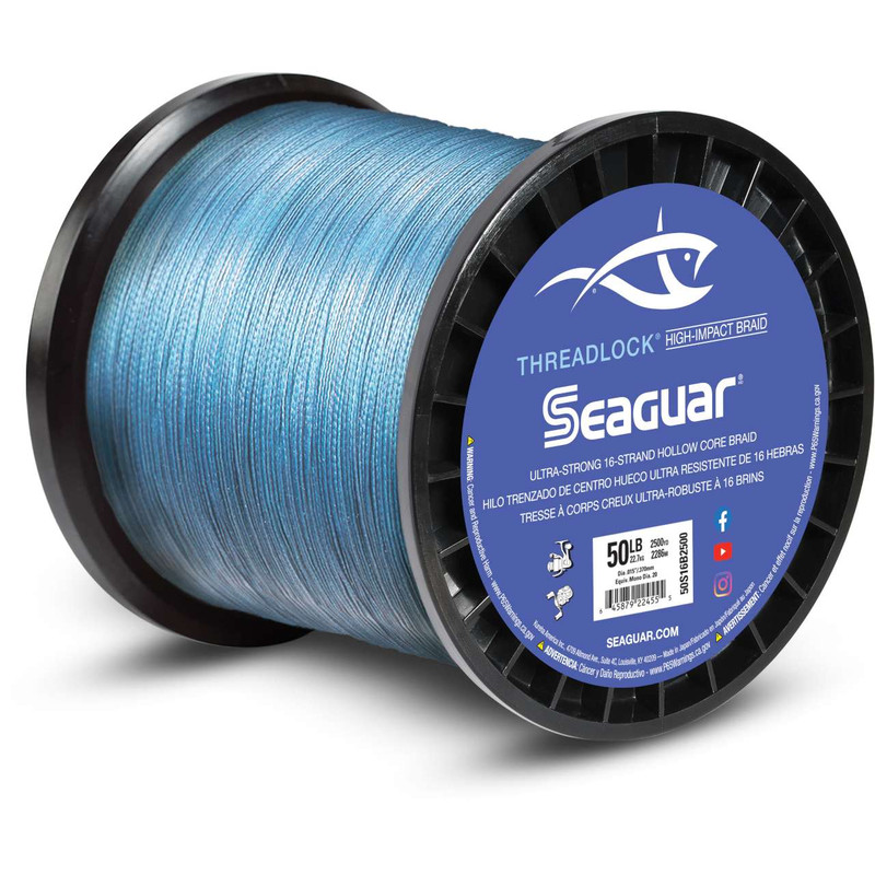Seaguar 50 S16B 2500 Threadlock Hollow Core Braid 2500yds Blue 50lb