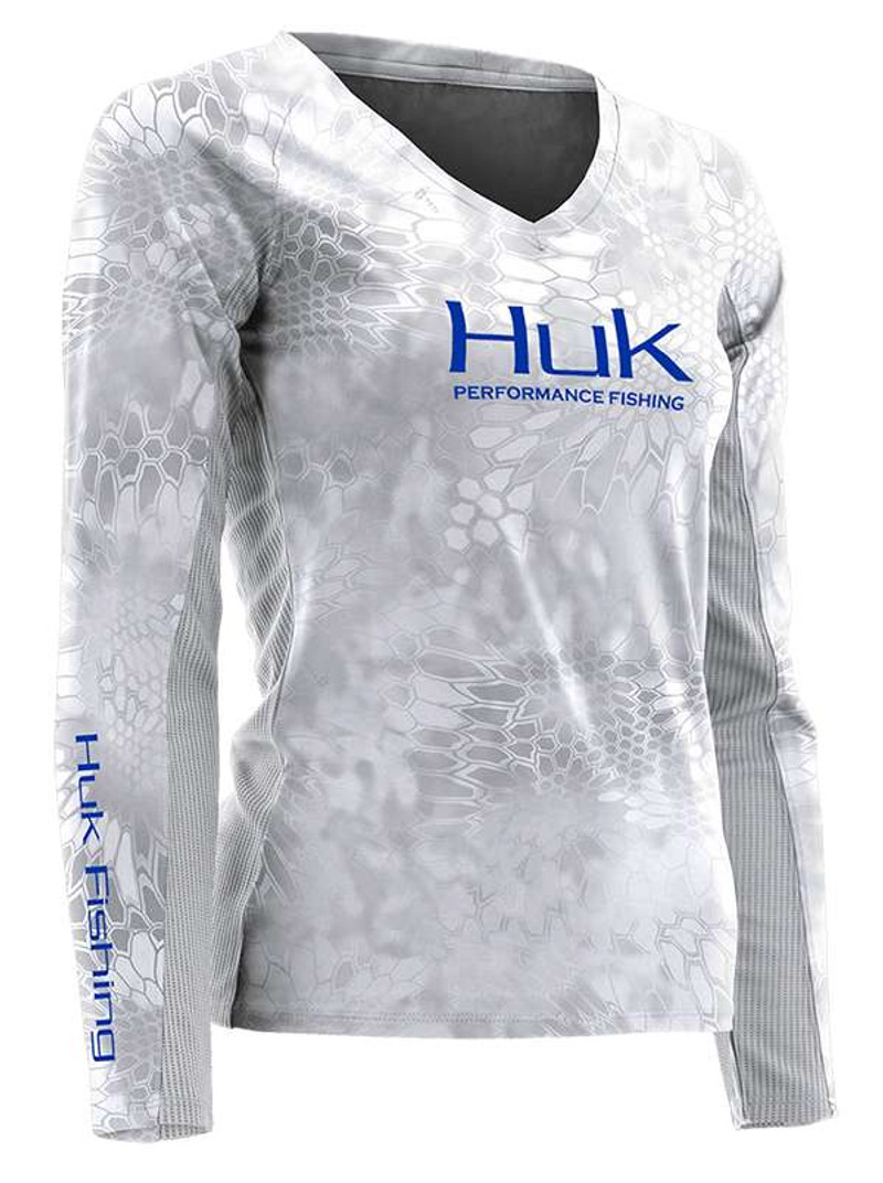 Huk Womens Kryptek Icon V-Neck Long Sleeve Shirt - TackleDirect