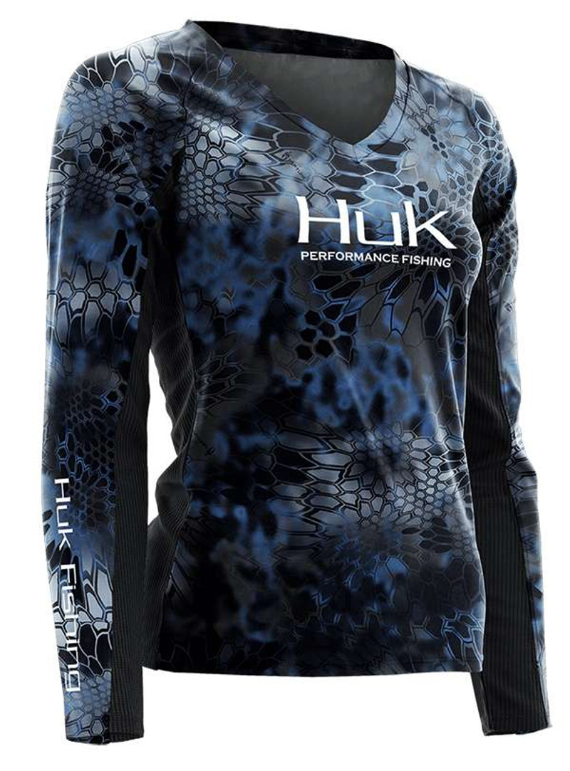 Huk Womens Kryptek Icon V-Neck Long Sleeve Shirt - TackleDirect
