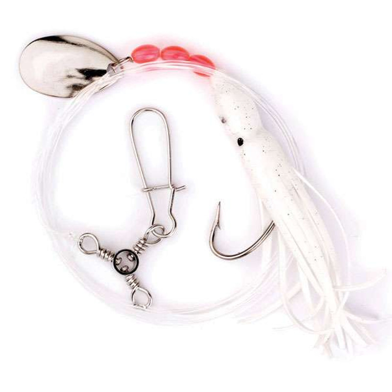 Eagle Claw Lazer Sharp L911 Fluke Spinner White/Glitter Rig