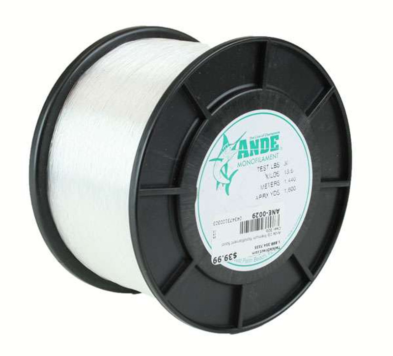 Ande Premium Monofilament 1/4 lb Spool, Clear / 30lb