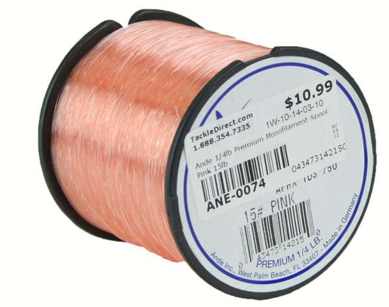 ANDE Premium Pink Monofilament Fishing Line 1/4 LB Spool 20 LB Test 600  Yards for sale online