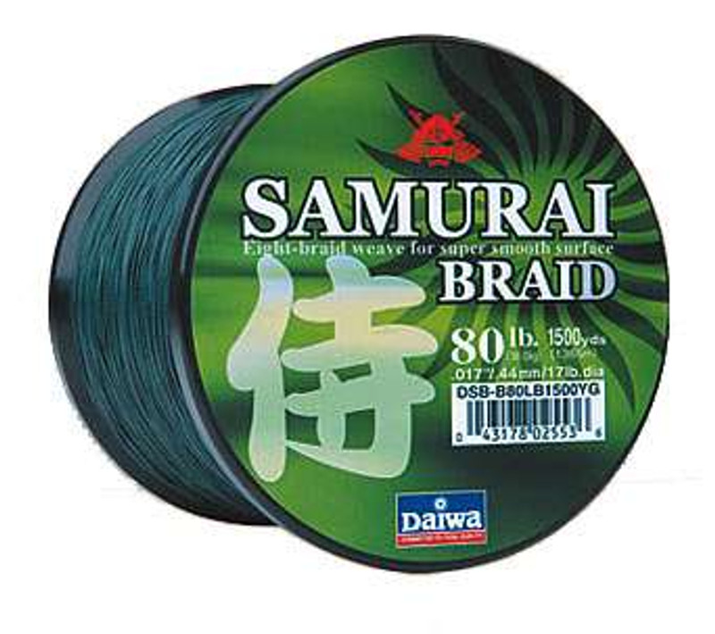 Daiwa Samurai Braid Filler Spool 300 Yards Green 55 lb