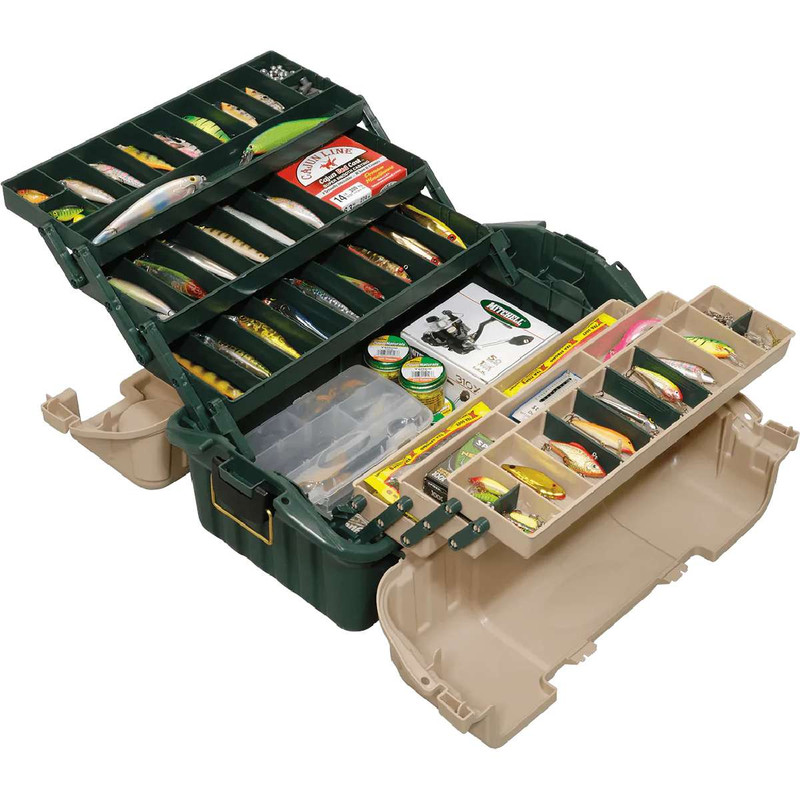 Plano - Hip Roof Tackle Box w/6-Trays - Green/Sandstone