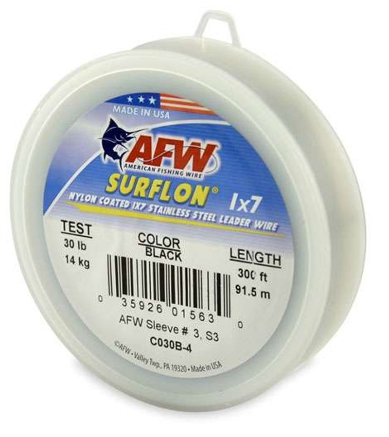 AFW C045B-4 Surflon Nylon Coated 1x7 SS Leader Wire Bl - TackleDirect
