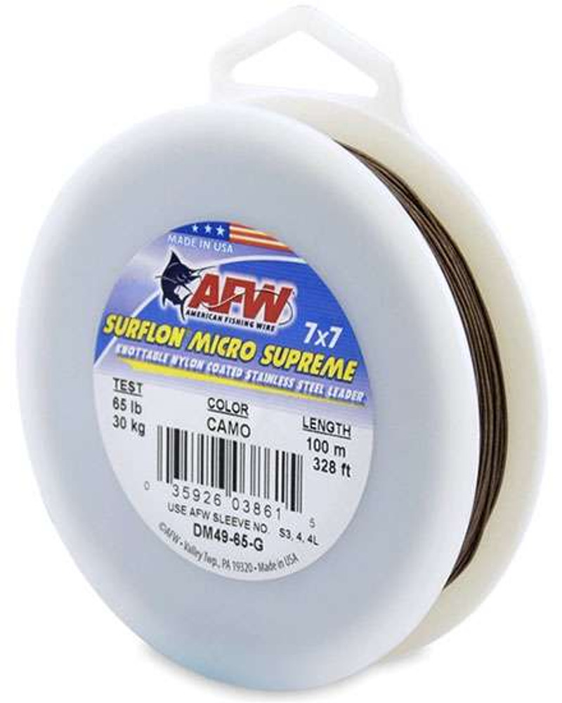 American Fishing Wire Surflon Nylon Coated 7x7 Leader - TackleDirect