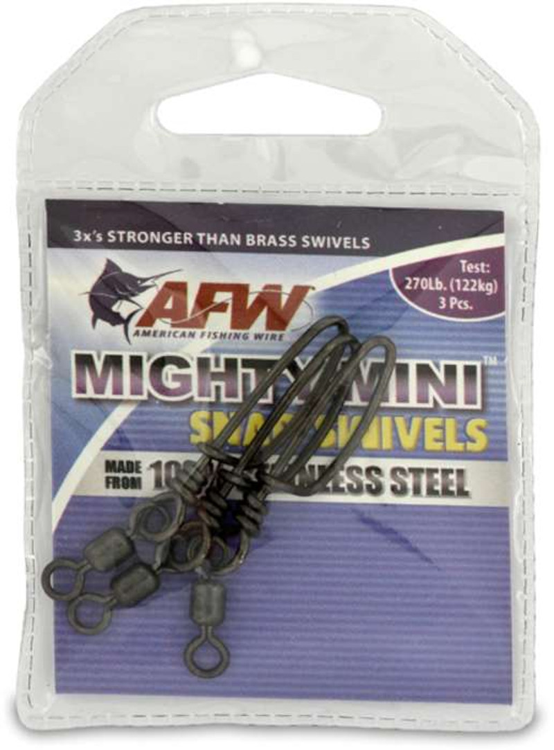 AFW FTSS270B-A 270Lb. 3pk Stainless Steel Snap Swivels Black