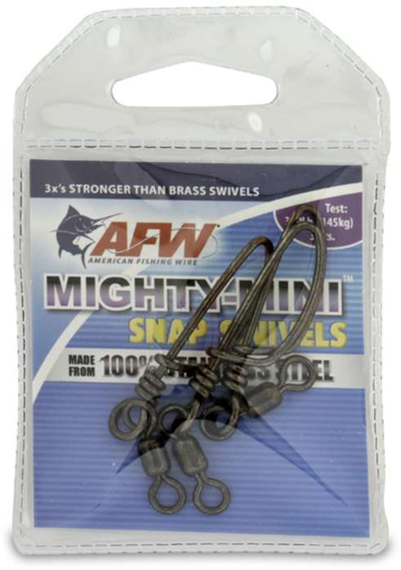 AFW FTSS320B-A 320Lb. 3pk Stainless Steel Snap Swivels Black