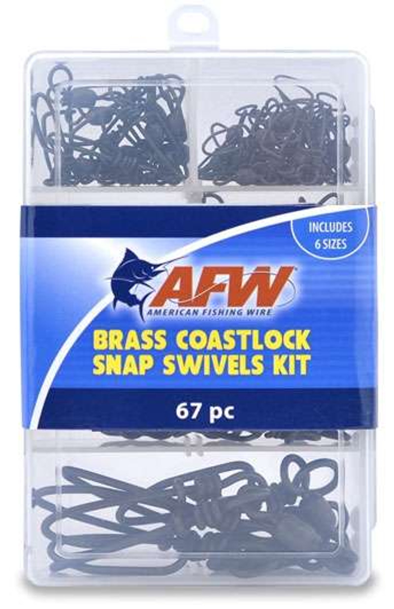 AFW Brass Coastlock Snap Swivels Kit, 67 Pieces - TackleDirect