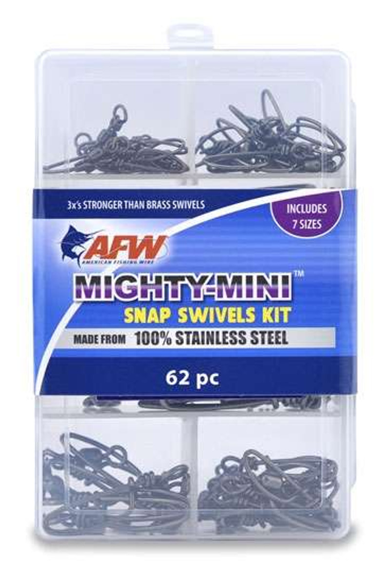 AFW TKB00009 Mighty Mini Snap Swivels Kit, 62 Pieces - TackleDirect