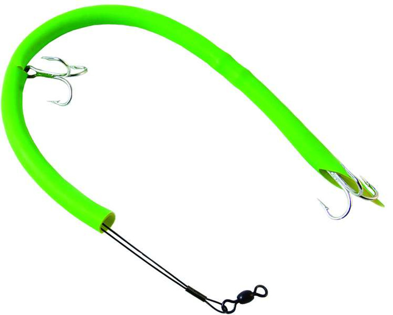 Hookup 20-001 Barracuda Tube Lure 12 inch, 2 Trebles, Green